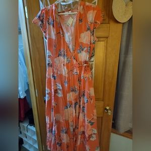 Dress, floral with ciral background